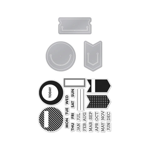 DC153 Kelly's Planner Clips Stamp &amp; Cut