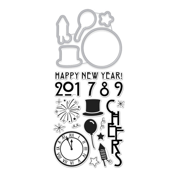 DC203 Happy New Year Stamp & Cut