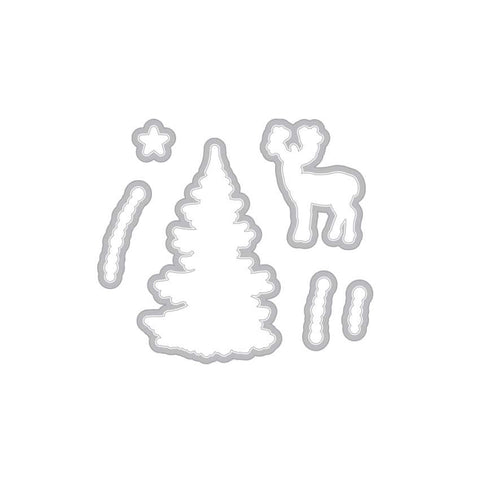 DI310 Color Layering Snowy Tree Frame Cuts (C)