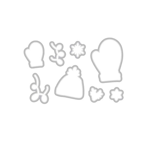 DI319 Holiday Mittens Frame Cuts (D)