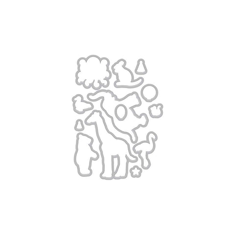 DI357 Birthday Animals Silhouettes Frame Cuts (E)