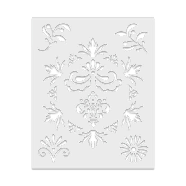 SA046 FLOURISH ELEMENTS STENCIL