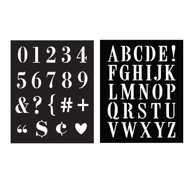 SA052 Subway Type Stencil Pair