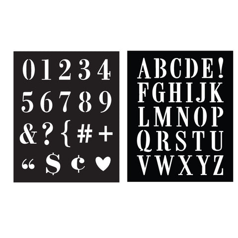 SA052 Subway Type Stencil Pair