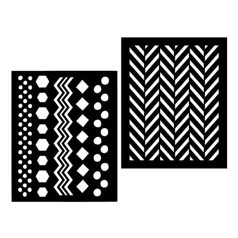 SA053 Chevron Stencil Pair