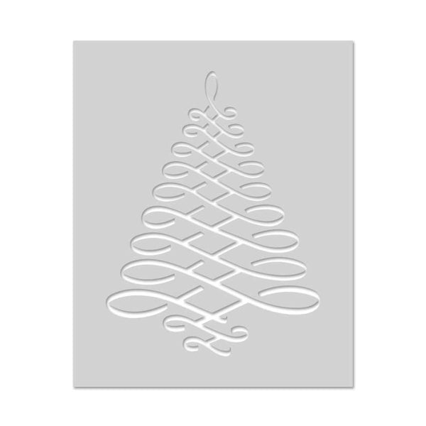 SA077 Calligraphic Tree Stencil