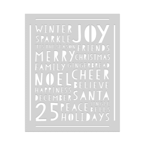 SA087 Holiday Words Stencil