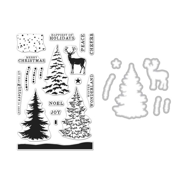 SB121 Snowy Tree Stamp+Die Combo