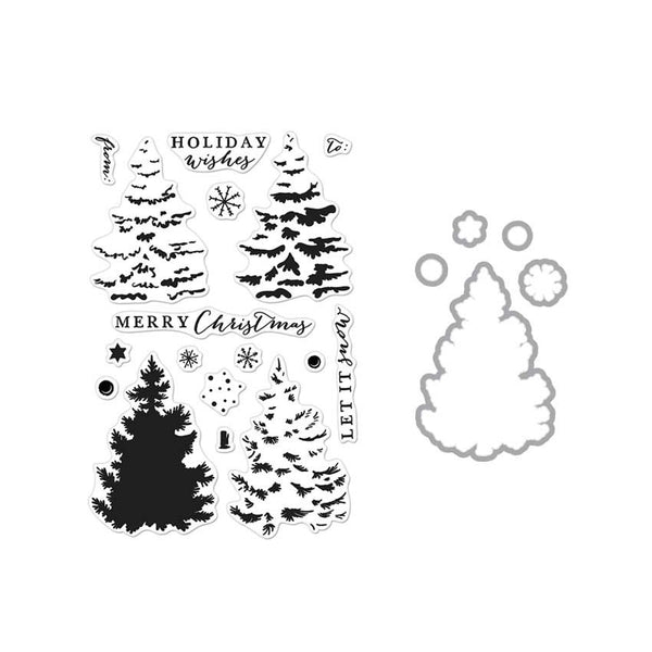 SB122 Christmas Tree Stamp+Die Combo