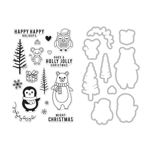 SB131 Holiday Animals Stamp+Die Combo