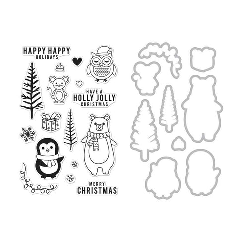 SB131 Holiday Animals Stamp+Die Combo