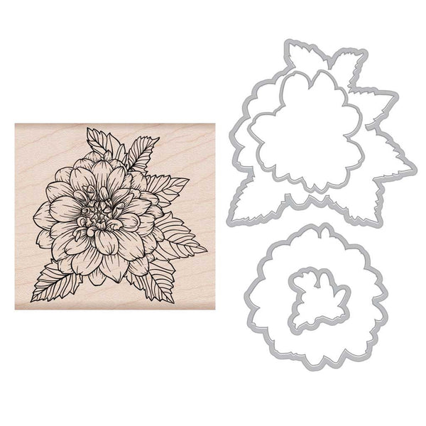 SB154 Artistic Dahlia Stamp + Die Combo